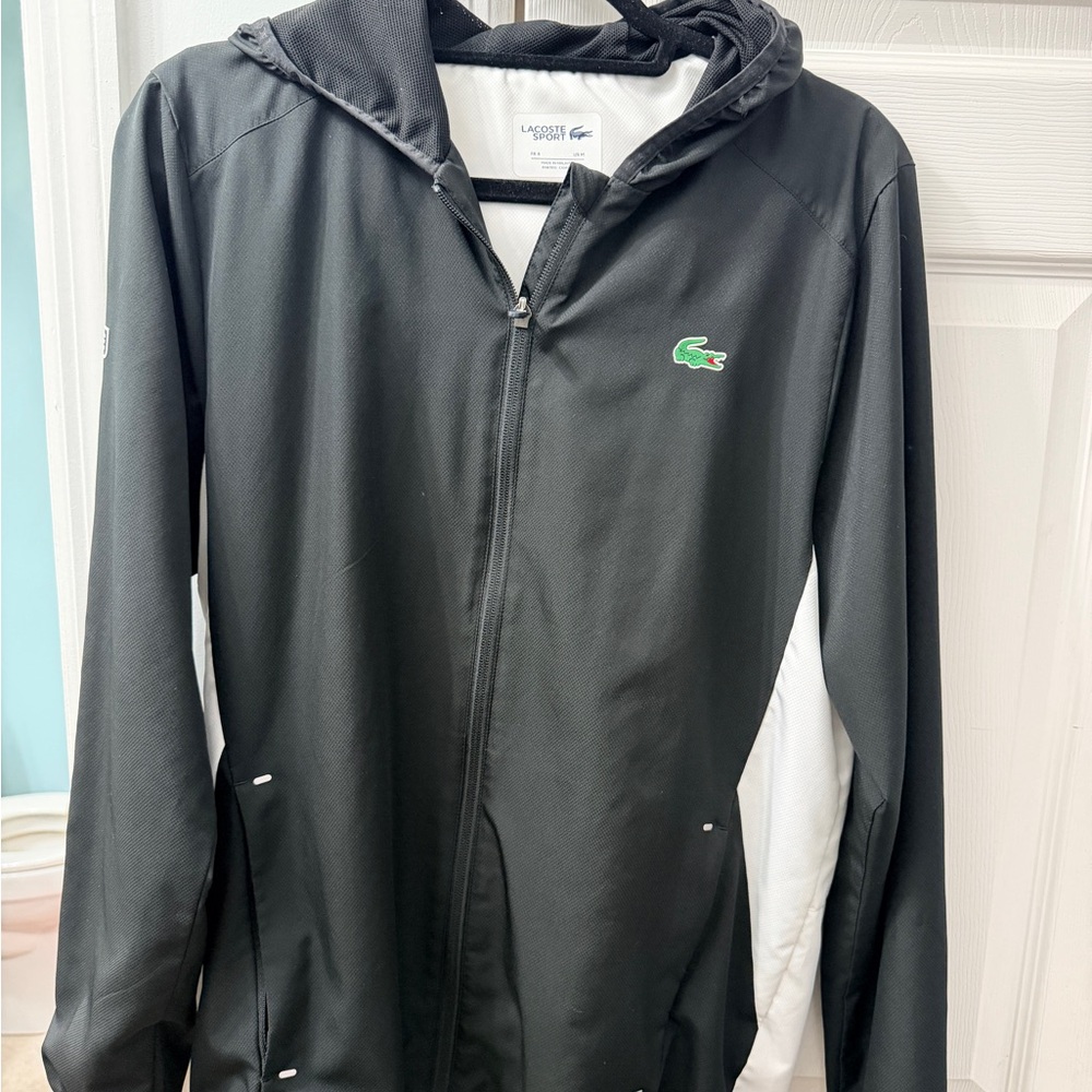 Lacoste Sport Black Jacket with Green Logo